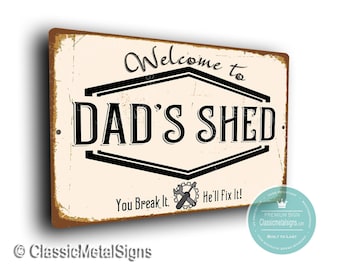 Dad’s Shed Sign, Personalized Garage Workshop Gift for Dad