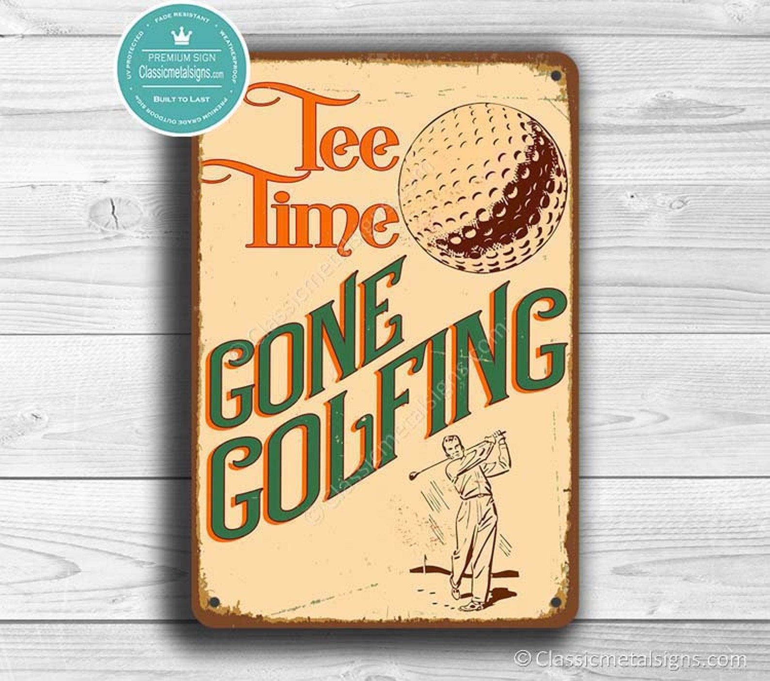 GOLF SIGN Gone Golfing Golf Signs Vintage style Golf Sign Etsy