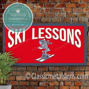 SKI LESSONS SIGN | Ski Decor | Winter Signs | Ski Lessons Sign | Gift for Skier | Ski Instructor Sign  | Ski Lessons