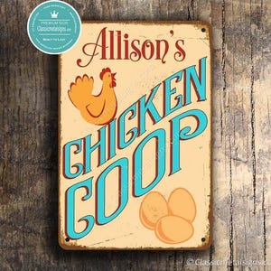 Custom Chicken Coop Sign: Vintage Style with Personalized Text