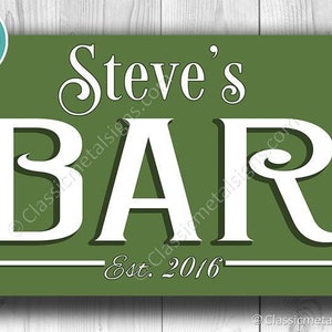 CUSTOM BAR SIGN, Customizable Bar Sign, Classic style customizable Bar Sign, Pub Sign, Home Bar Sign, Home Bar Decor, Home Wet Bar Signs image 1