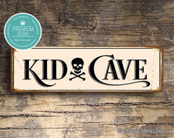 Rustic Kid Cave Sign - Boys’ Bedroom or Playroom Wall Decor