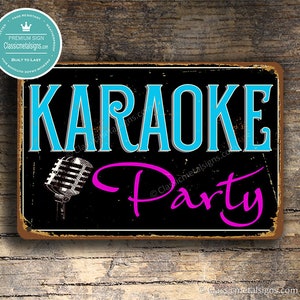 KARAOKE PARTY SIGN, Karaoke Signs, Vintage style Karaoke Sign, Karaoke Sign, Karaoke Party Sign, Party Signs, Karaoke Decor, Karaoke Party