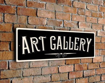 Vintage Style Art Gallery Sign: Durable Weatherproof Design