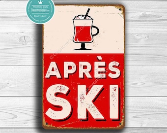 APRES SKI SIGN, Ski Lodge Signs, Red Aprés Ski Signs, Vintage style Aprés Ski Signs, Ski Decor, Ski Wall Art, Ski Signs, Ski Lodge Decor,