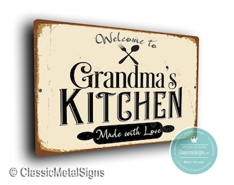 Grandma’s Kitchen Sign, Vintage Metal Gift for Grandma and Home Cooks