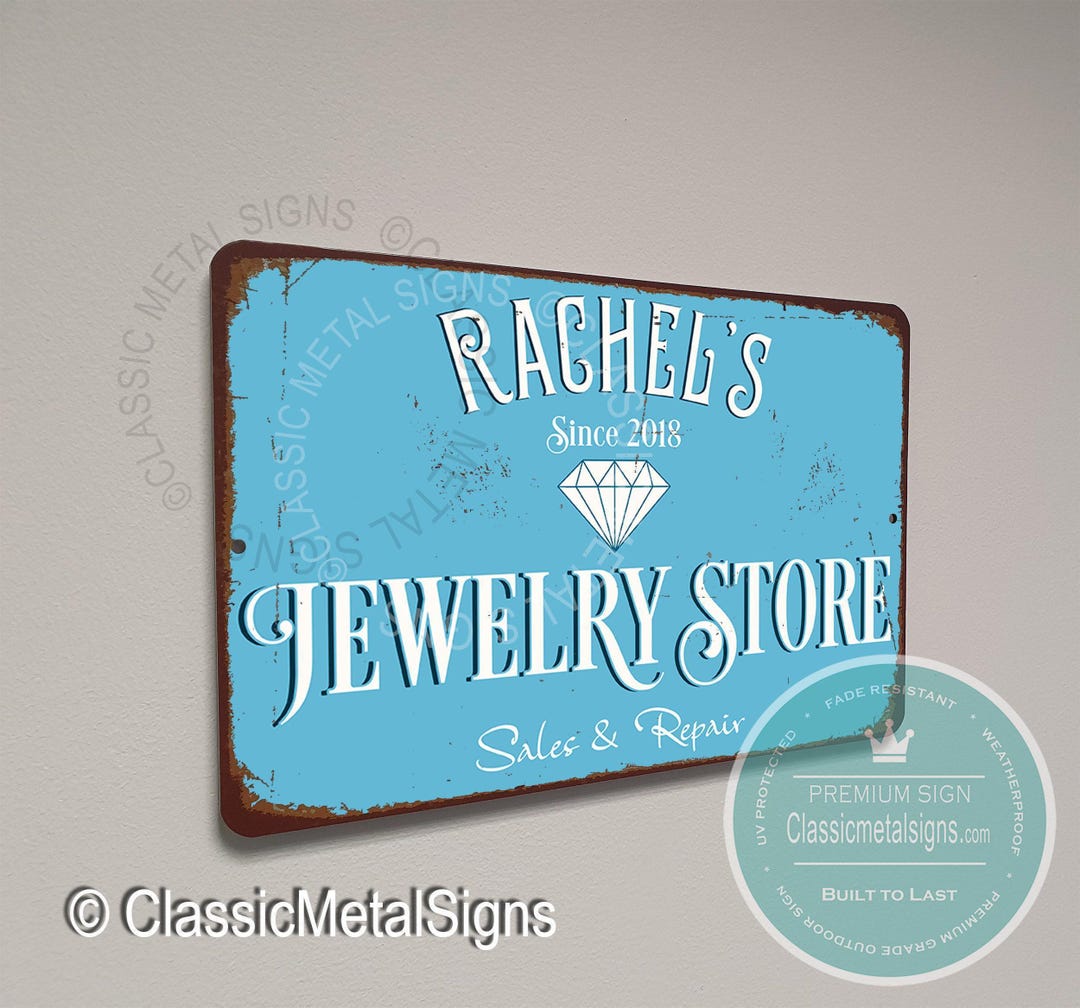 Jewelry Rack Topper Sign Examples Custom Jewelry Store Sign: Personalized Boutique Display for Business ...