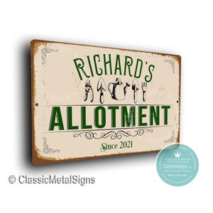 Personalized Allotment Sign: for Gardens or Plots, Vintage Inspired Outdoor Garden Décor