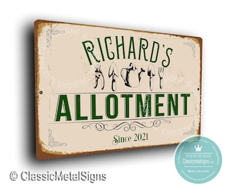 Personalized Allotment Sign: for Gardens or Plots, Vintage Inspired Outdoor Garden Décor