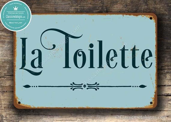 Bathroom Sign: La Toilette Vintage Style - French Restroom Plaque
