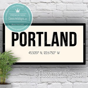 PORTLAND Coordinates | Apartment Decor | City Decor | Portland Sign | Housewarming Gift | New Home Gift  | Portland