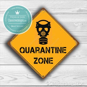 CARTELLO ZONA DI QUARANTENA - Cartelli zona di quarantena, pericolo zona di quarantena, arredamento camera per adolescenti, quarantena, cartelli camera per adolescenti, zona di quarantena