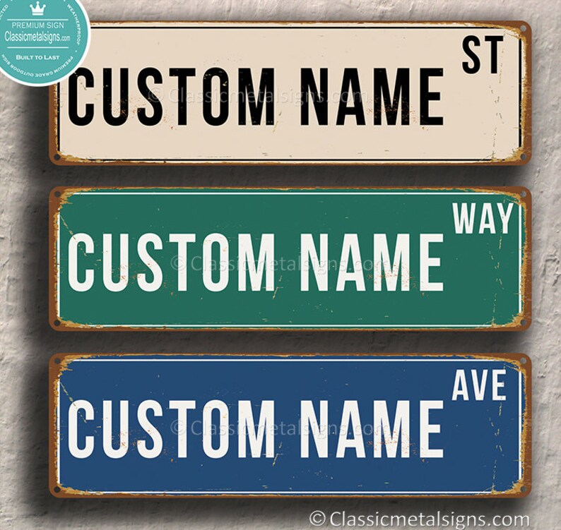 Personalized Street Signs >> Custom Street Sign Personalized Street Sign Vintage Style Etsy Personalized Street Signs >> Custom Street Sign Personalized Street Sign Vintage Style Etsy