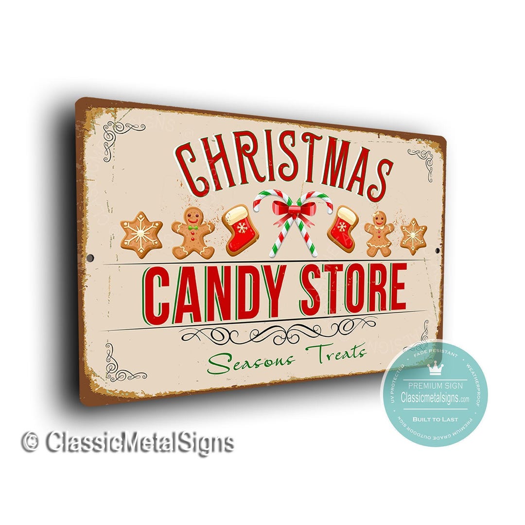 Vintage Candy Store Sign - Rustic Holiday Wall Decor - Etsy