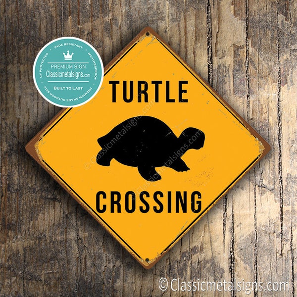 TURTLE CROSSING SIGN, Turtle Crossing Signs, Turtle, Pet Signs, Warning Turtle Signs, Turtle Sign, Turtle Decor, Turtle Crossing Signs