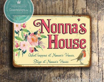 Nonna's House Sign: Vintage Style Rustic Wall Decor