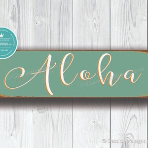 Aloha Sign: Vintage Hawaiian Wall Art (Two Sizes Available)