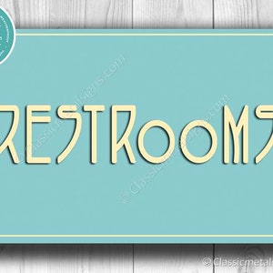 RESTROOM SIGNS, Restrooms Sign, Classic chic Style Restrooms Sign, Restroom door or wall hanging, Restroom toilet signs, Restroom Decor