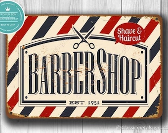 Vintage Barber Shop Sign: Rustic Retro Decor, 12x8 Inches