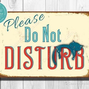 Do not disturb sign: vintage style door hanger for home office or bedroom decor