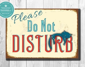 Do not disturb sign: vintage style door hanger for home office or bedroom decor