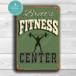 FITNESS CENTER SIGN, Customizable Fitness Center Sign, Vintage style Fitness Center, Customizable Signs, Gym Sign, Personalized Gym Signs image 1