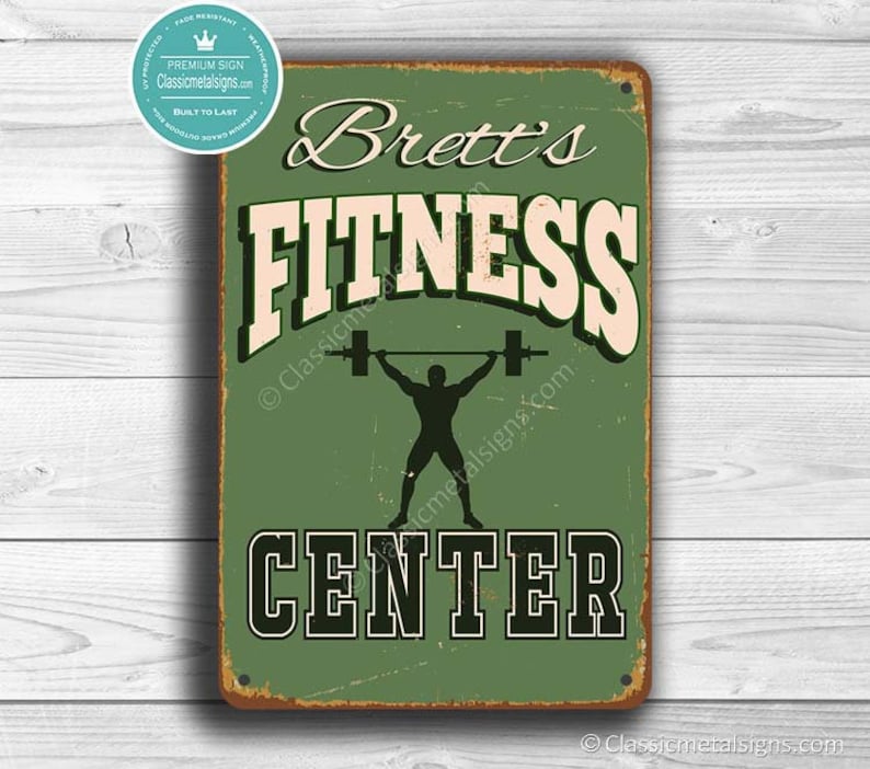 FITNESS CENTER SIGN, Customizable Fitness Center Sign, Vintage style Fitness Center, Customizable Signs, Gym Sign, Personalized Gym Signs image 1