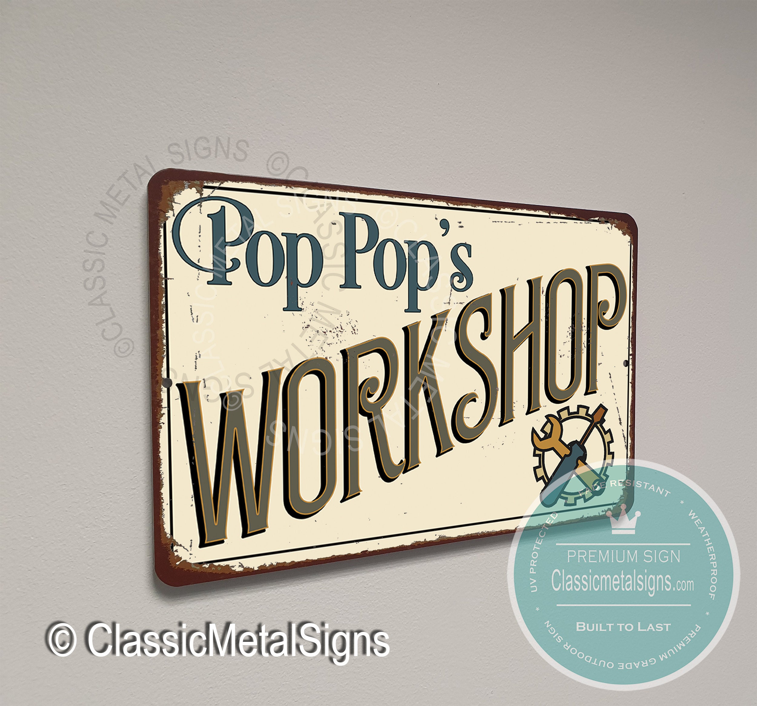 Wood Workshop Sign Garage Sign Father's Day Grandpa Gift Birthday