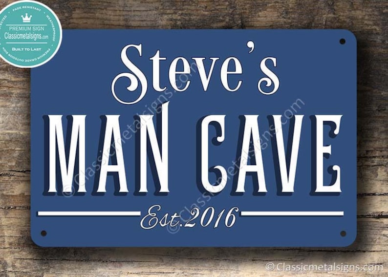 CUSTOM MAN CAVE Sign, Customizable Man Cave Sign, Classic style Man Cave, Personalised Man Cave Sign, Customizable Sign, Man Cave Decor image 1