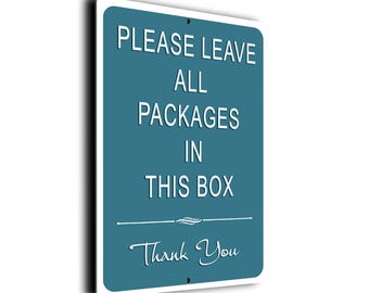 Bitte lassen Sie ALLE PAKETE in dieser BOX Lieferschild, Schild für Lieferungen, Lassen Sie Lieferungen in dieser Box, Lieferbox, Paketbox