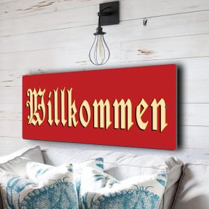 Klassisches Willkommensschild: für Eingangsbereiche, deutsch inspirierte Willkommensdekoration