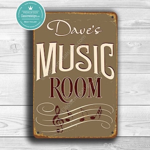 Custom MUSIC ROOM SIGN, Customizable Music Room Signs, Vintage style Music Room Sign, Music Room, Personalized Music Room Signs, Music Sign