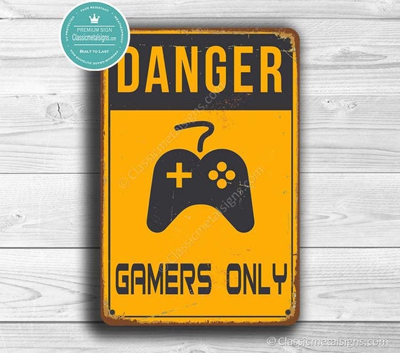 Gamers Only Sign Gamers Only Signs Vintage Style Gamers Only Etsy
