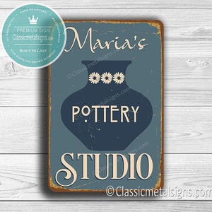 Pottery Studio Sign: Vintage Look - Personalized Name Decor