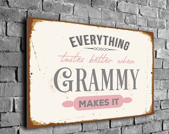 Everything Tastes Better Sign For Grammy Sign, Kitchen Sign, Grammy's Sign, Mother's Day Gift, Kitchen Décor, CMSETB1302233