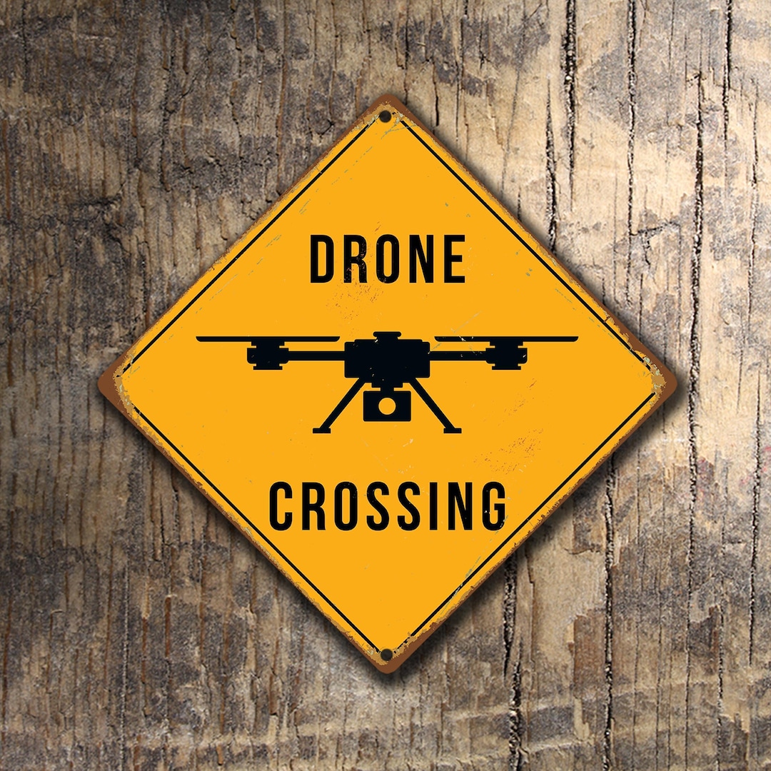 DRONE CROSSING SIGN | Drone Crossing Signs | Warning Drone Crossing ...