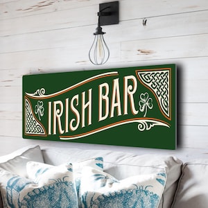 Classic Irish Bar Sign: Home Pub Plaque, Celtic Bar Decor, Handmade in Ireland