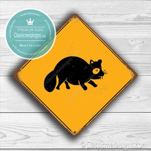 TANUKI CROSSING SIGN - Tanuki Crossing Signs, Warning Tanuki Crossing, Tanuki, Tanuki Decor, Tanuki Xing, Japanese Racoon, Tanuki Crossing