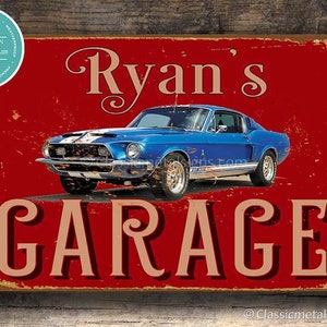 KUNDENSPEZIFISCHES GARAGENSCHILD, jedes Auto, personalisierte Garagenschilder, Vintage Schild, personalisiertes Garagenschild, Garagennamenschilder, Geschenk für ihn, Vatertag