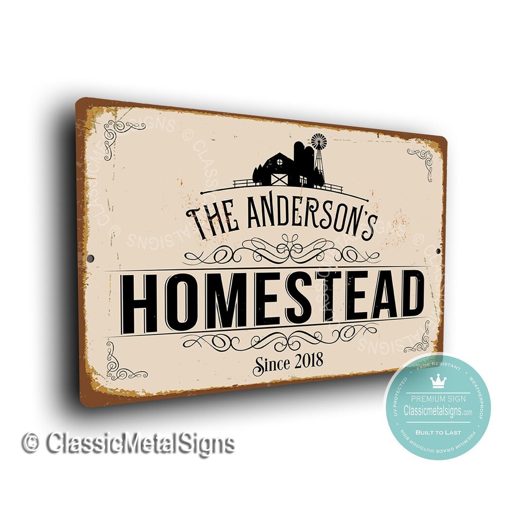 Custom Family Homestead Sign - Vintage Farmhouse Style - Etsy