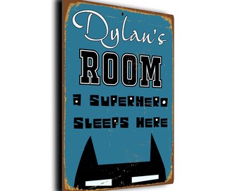Personalized Boys Room Superhero Sign: for Bedrooms or Playrooms, Bold Themed Wall Décor