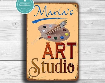 CUSTOM ART STUDIO Sign, Personalized Art Studio Sign, Vintage style Art Studio Sign, Gift For Artist, Gift For Art Teacher, Artist Gifts