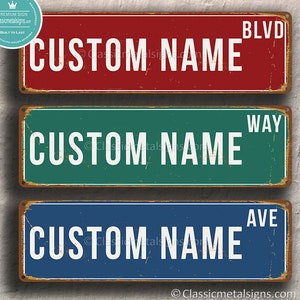 Custom STREET SIGN, Personalized Street Sign, Vintage style Street Sign, Customizable sign, Custom Street Sign, 20 x 6 inches, Outdoor grade image 2
