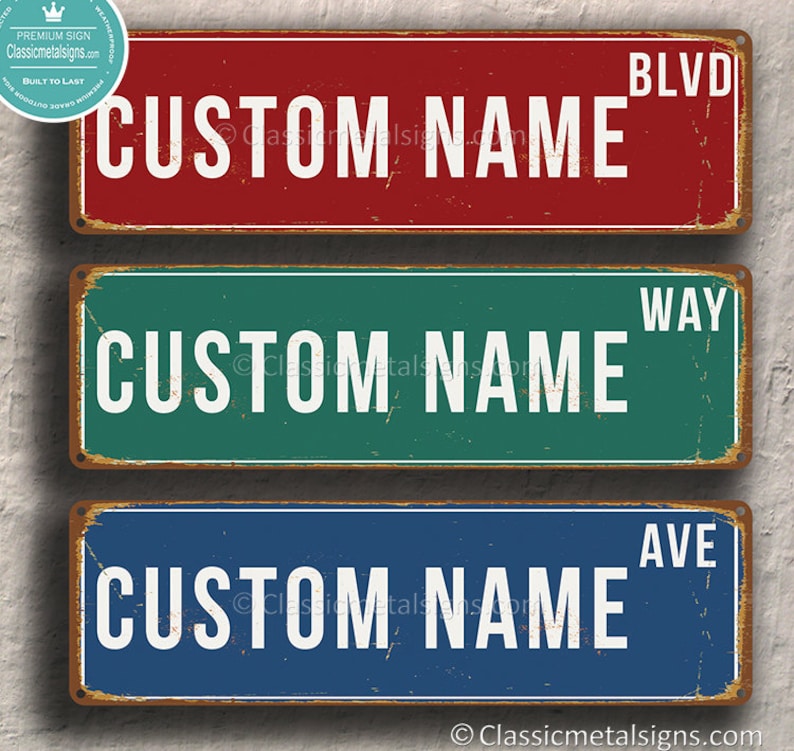 Custom STREET SIGN, Personalized Street Sign, Vintage style Street Sign, Customizable sign, Custom Street Sign, 20 x 6 inches, Outdoor grade image 2