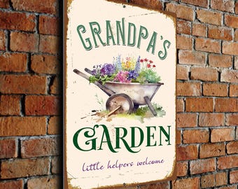 Grandpa’s Garden Sign, Weatherproof Gardening Gift for Grandpa