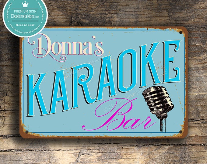 PERSONALIZED KARAOKE SIGN, Customizable Karaoke Signs, Vintage style Karaoke Sign, Gift for Karaoke Lovers, Karaoke Signs, Karaoke