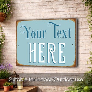Customizable Your Text Here Sign: Personalized Signs, Upload, Images or Logos, Indoor Outdoor Use