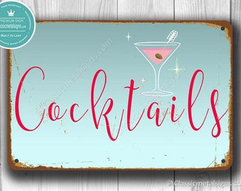 COCKTAILS SIGN, Cocktails Signs, Vintage style Cocktails Sign, Bar Sign, Happy Hour, Home Bar Sign, Home Bar Decor, Home Wet Bar, Cocktails