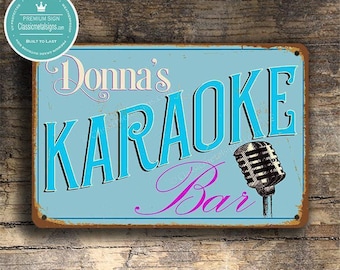 Personalized Karaoke Bar Sign: for Home Bars or Parties, Vintage Inspired Wall Décor