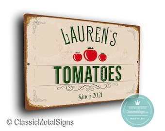 TOMATOES SIGN, Personalized Tomatoes Sign, Tomato, Outdoor Sign, Custom Tomatoes sign, Gift for Tomato Garden Owner, Tomatoes Signs